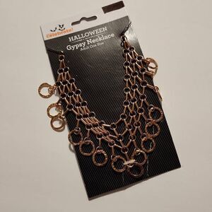 Celebrate Halloween Gold Gypsy Necklace NWT Adult One Size